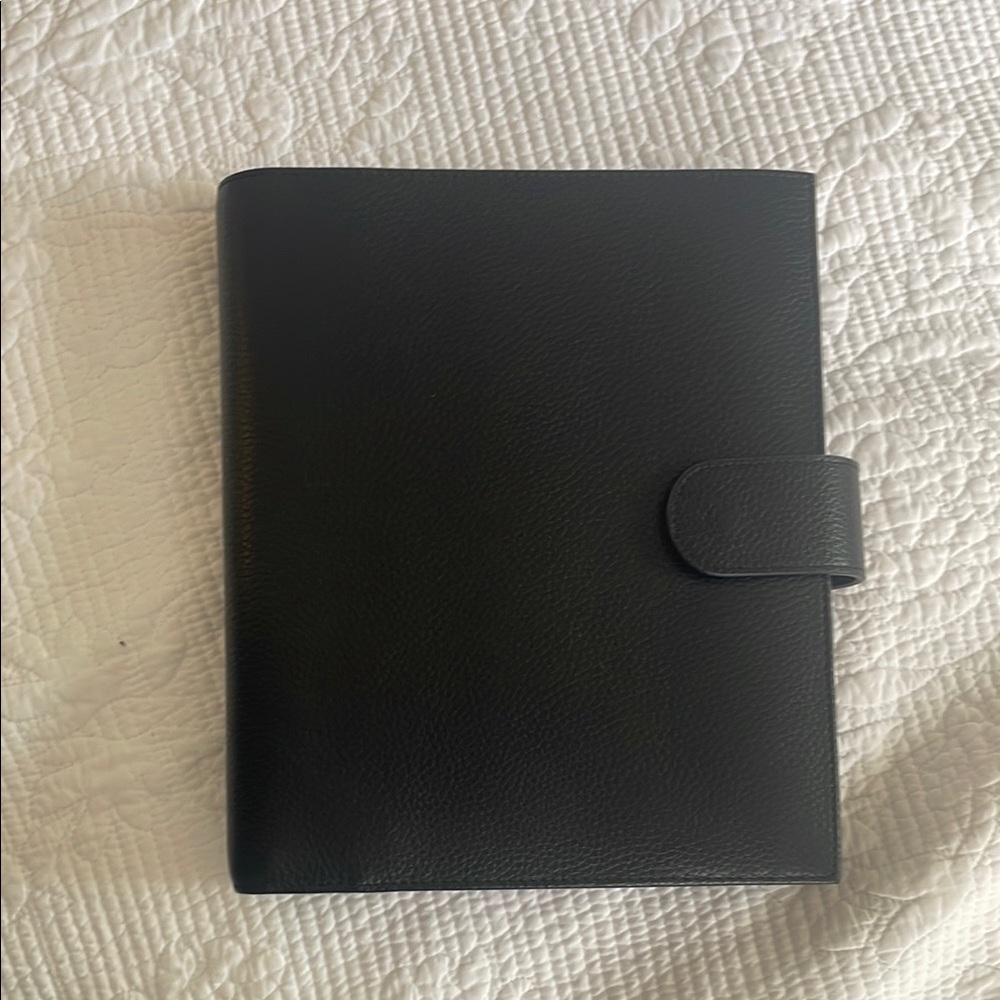 Black Office Planner with Tab Closure and Matte Finish